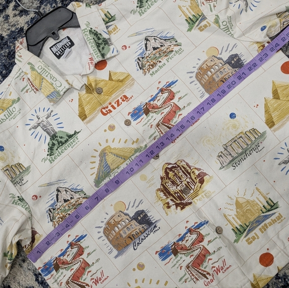 BILLIONAIRE BOYS CLUB Graphic Print Wonders Of The World Short Sleeve Shirt - Picture 17 of 17